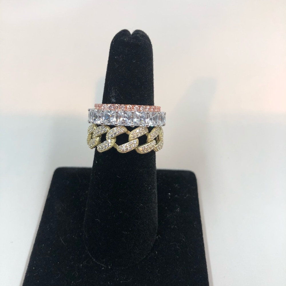 Sterling cubic zirconia diamond rings